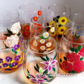 Handpainted Spring Sunflower wine glass Stemless Wine Goblet